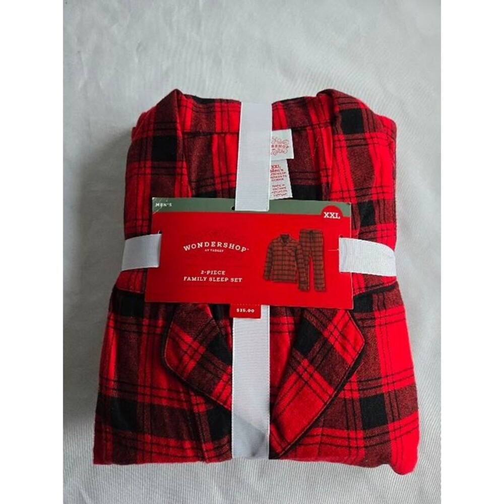 Wondershop Family Sleep Set 2-Piece Pajamas  Red Buffalo Plaid Mens XXL - NEW